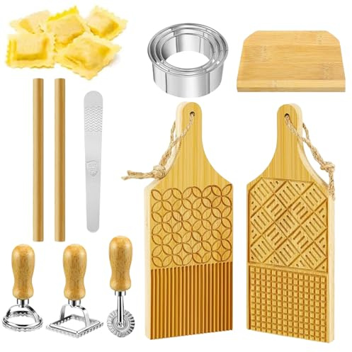 Pastaset av pastarullar och -skärare | pastamadelverktyg för köket, set med spaghetti, mångsidiga baktillbehör för wan tans, degpåsar och desserter