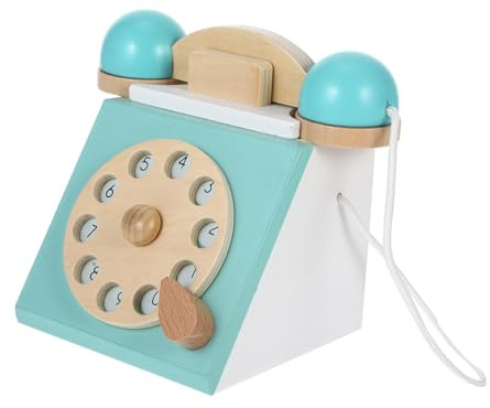 BESPORTBLE Holzspielzeug Telefonmodell Für Klassisches Schnurtelefon Mit Wählscheibe Interaktives Für Kleinkinder Fördert Kreativität Und Rollenspiel Für Spielzimmer