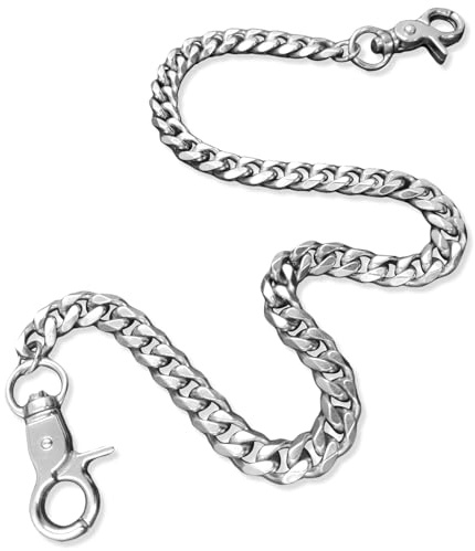 starfa lab Pants Wallet Chain for Men Women Boy Girl,Heavy Duty Pocket Chain Metal Wallet Keychain Jean Punk (Silver)