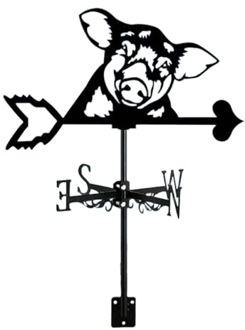ＡＷＨＡＯ Wetterfahne mit Schwein Motiv, Kunstgeschenk, Dachdekoration, Tier Wetterfahne für Bauernhof, Hof, Zaun