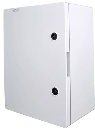 RoadEu – Outdoor Electrical Box IP65 400x300x195mm – Wall-Mounted Enclosure with Lockable Door, Mounting Plate, Cable Glands & DIN Rail – Ideal for Industrial & Garden Use