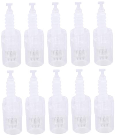 COLLBATH 10 pièces Lot de Cartouches Micro Aiguilles Automatiques Aiguilles Électriques pour Cicatrices et Vergetures Remplacement Stylo Micro Needling Ajustable pour Zones Étroitess
