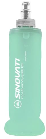 SINOVATI Gourdes pliables en TPU, Soft Flask, bouteille d'eau sans BPA pour sac à dos, vélo, randonnée, jogging, trekking, camping et escalade (Turquoise clair, 250ml)