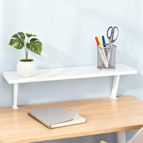 Klemmbare Schreibtisch Regal, Organizer Desk Shelf Clamp Tischverlängerung | Klemmbare Tischregal, Adjustable, für Home office Schule (Weiß, 60x20cm)