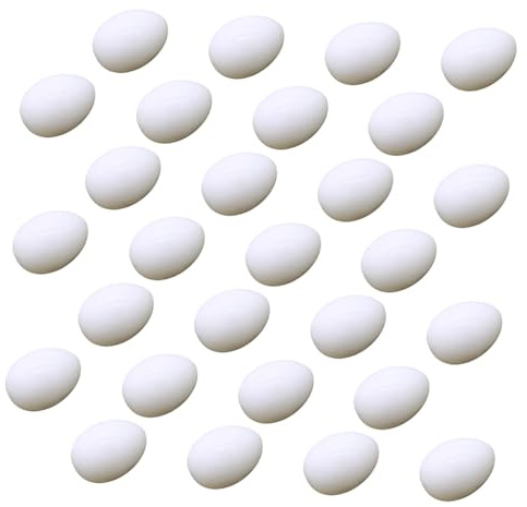 ORFOFE 28pcs Plastic Pigeon Eggs for Incubation Realistic Hatching Induced Fake Dove Eggs Simulation for Pigeon Breeding DIY Decorative Crafts