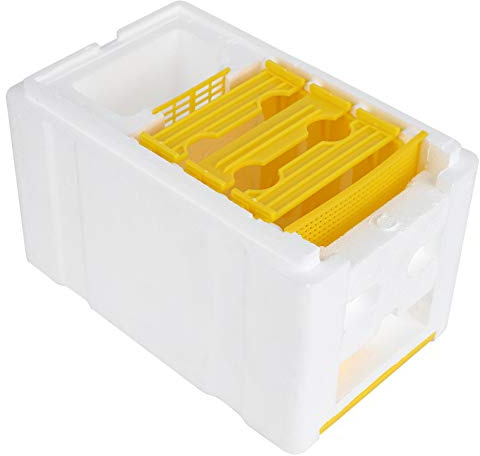 Queen Bee Mating Box, Bee Breeding Box for Queen Rearing and Copulation, Foam and Plastic Beehive Accessory with Anti - Escape Nest Door for Beekeeper Garden Pollination