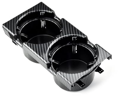 Getränkehalter für BMW E46 3er (1999–2006), Doppelloch-Ablagefach für die vordere Mittelkonsole, Münz- und Becherhalter, 51168217953 (Kohlefaser, 2 Stück)