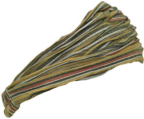 Gheri bomull elastisk hippie bohemisk bandana pannband randig grön