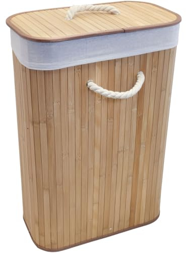 Euroshowers Wäschekorb, Faltbare Wäschetruhe rechteckig, 75 L Volumen, H x B x T: ca. 60 x 40 x 22 cm, (Natur)