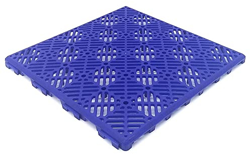 12 Baldosas Autoventiladas Azul ≈1m² Suelos Piscinas Terrazas Baños | Losetas autoventiladas para mejorar higiene, ventilación y drenaje de zonas húmedas. Sin herramientas. 30x30x1,5cm.