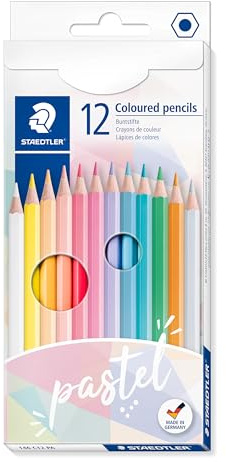 STAEDTLER 146 Buntstifte – 12er Set, Pastel Trend Line | Sechskant, weiche Mine, pudrige Farben – nachhaltiges Holz, für Kinder – Art.-Nr. 146 C12 PA