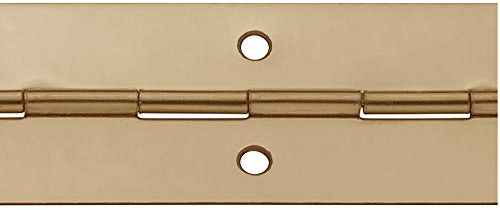 Gedotec Tür-Scharnier Messing Klavierband Metall Türband gelocht zum Schrauben | Länge: 3500 mm | Möbel-Scharnier kürzbar | Breite: 32 mm | Stahl Gold-Optik | 1 Stück - Stangenscharnier 3,5 Meter