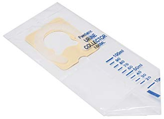 Zarys WMCH-001 PE Probenentnahme Urinbeutel mit Schwamm für Jungs, Steril, 100ml Kapazität, 19cm Länge, 7cm Breite, 100 Stück