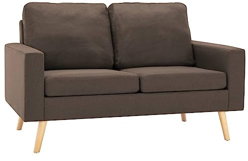 HETFTJN Recamiere Schlafsofa Bigsofa Lounge Sofa - 2-Sitzer-Sofa Braun Stoff für Jugendzimmer Büro Hotelzimmer Schlafzimmer