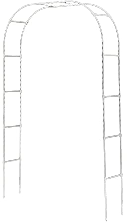GEREP Selbstversammlung Rosenpavillon Eisen, Torbogen Rankhilfe für Kletterpflanzen, Garten, dekorativer Rankpavillon/Weiß / W1.8×H2.4m