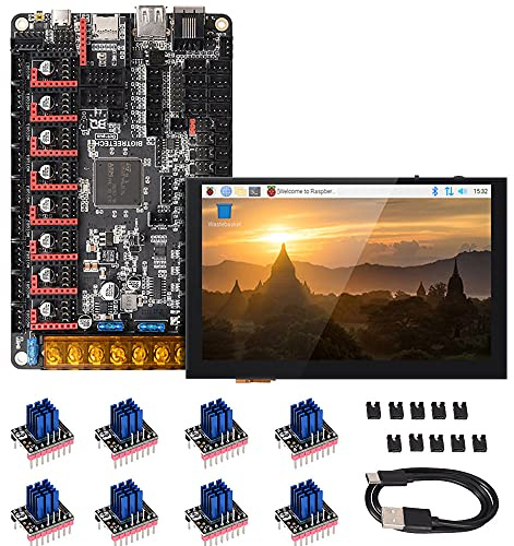 BIGTREETECH Octopus V1.1 Steuerplatine + PI TFT50 Touchscreen + 8 TMC2209 | Treiber für 3D Drucker Upgrade Spider kompatibel Marlin 2.0 und Klipper Firmware