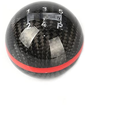 YZSM JDM-Stil Schwarz/Rote Linie 5/6 Speed M12X1.5/M10X1.5/M10X1.25 Mugen Carbon Schaltknauf Für Acura Für TOYOTA. Auto Schaltknauf (Color : Black 5 speed)