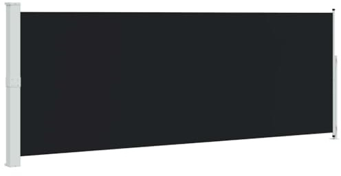 vidaXL Seitenmarkise Ausziehbar UV-beständig Sonnenschutz Sichtschutz Windschutz Seitenrollo Markise Balkon Garten Terrasse 180x500cm Schwarz