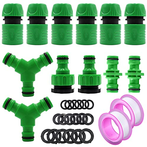 Miyobing 12 Gartenschlauch Anschluss Set, Schlauchverbinder 1/2 Zoll Verstärktes ABS-Material, Schlauchkupplung Zubehör Schnellverbindung Leckfrei