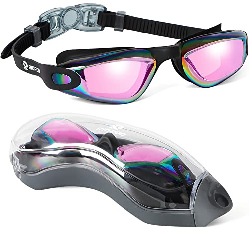 RIOROO Kids Swimming Goggles, Swim Goggles Kids 6-14 Years for Boys Girls No Leaking Anti-fog 100% UV Protection, Anti-glare Swim Goggles,for Triathlon Other Summer Sports