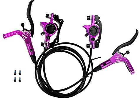 SM SunniMix Ensemble de Freins hydrauliques VTT Kit de Freins à Disque de vélo avec rotors de 160 mm, Frein hydraulique en d'aluminium Gauche 800 mm, Violet L Avant arrière