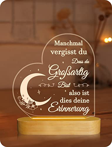 Geburtstag Geschenke für Frauen, Inspiration Geschenke für beste Freunde Mädchen Schwester Kollegen, 3D Illusion Lampe LED Nachtlicht