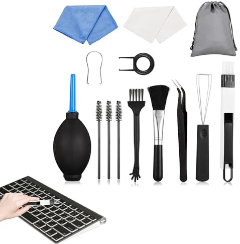 Kit de nettoyage de clavier, kit de nettoyage de clavier mécanique, kit de nettoyage multifonction compatible avec ordinateur portable, PC, appareil photo, téléphone, écouteurs