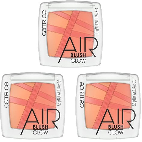 Catrice AirBlush Glow, Rouge, Nr. 040, Orange, langanhaltend, sofortiges Ergebnis, schimmernd, vegan, ohne Parfüm, ohne Alkohol, ohne Parabene, 3er Pack (3x5.5g)