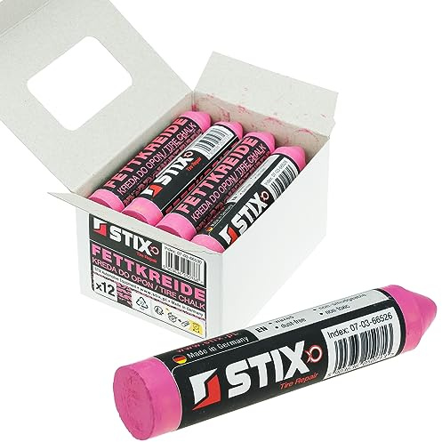 Stix Equipo Automotriz 12x Tiza para Neumáticos Tiza Grasa Rosa Marcador de Neumáticos Tiza de Marcado