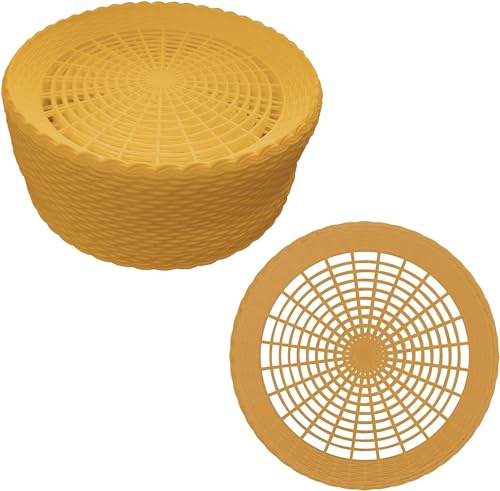 Young Wolf 24Pcs Heavy Duty Plastic Paper Plate Holders Woven Paper Plate Holder for Kitchen Outdoor Picnic (Golden)