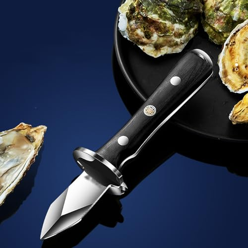 Eljeczt 2 Stück Austernmesser-Set Mit Premium-Holzgriff Professioneller Austernschäler Aus 4CR13-Edelstahl Oyster Shucking Knife Robust Und Scharf Geschenke Für Damen Und Herren