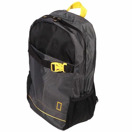 NATIONAL GEOGRAPHIC Leichter Reiserucksack für Wandern, Trekking, Wandern | Wasserdicht mit mehreren Taschen, verstellbarem Gürtel, gepolstert | 18 l Tasche | Umweltfreundlich | Schwarz und Gelb