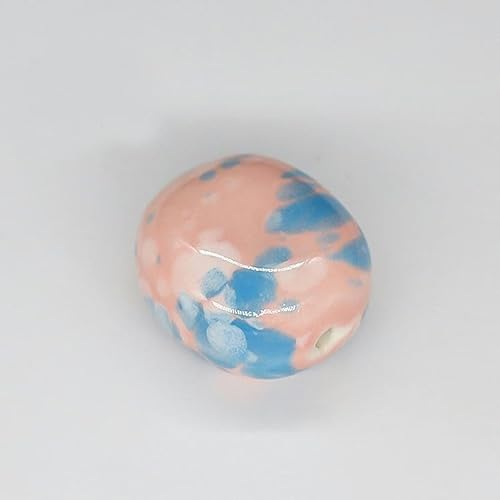 JTZYM Keramikperlen, 31 x 29 mm, rosa, gemischte Farben, für die Armbandherstellung, Porzellanperlen, Abstandsperlen zum Basteln von Schmuckherstellung, 200 Stück
