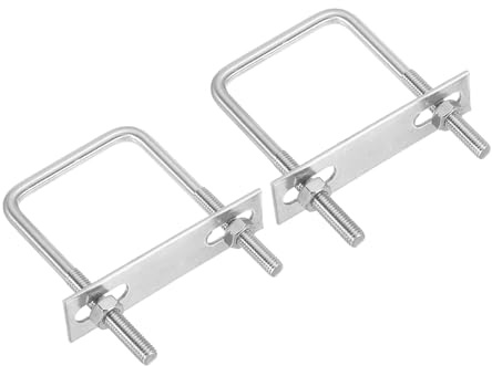 PATIKIL Kit Bulloni A U Quadrati M8x60x100mm, 2Set Bulloni A U In Acciaio Inox 304 Con Piastre E Dadi Per Sci Telaio Barca Rimorchio