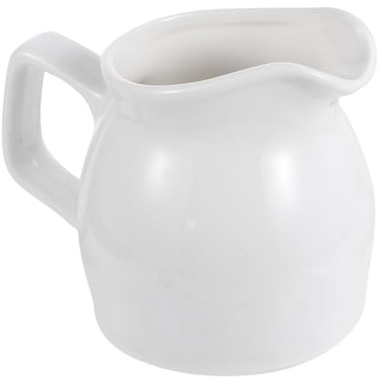 LABRIMP Tasse à Café En Céramique 190 Ml Grosse Capacité Anse Ergonomique Mousser Le Café, Bol à Dessert Polyvalent, Utilisation Pour Sauce Et Yaourt, Couleur Blanche Lisse
