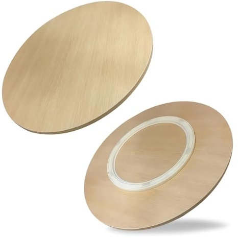 Plateau de service pivotant à 360° en bois pour cuisine, hôtel, salle à manger, plateau tournant robuste avec roulement rond en bois (Ø 100 cm)