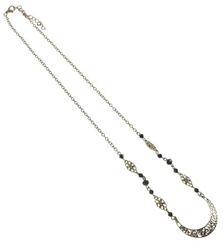 Baluue Vintage Mond Haar Schmuck Boho Kopfkette Mit Quasten Und Schwarzen Strasssteinen Für Hochzeiten Festivals Und Halloween Elegantes Accessoire Für Damen