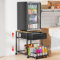 Housolution Supporto per Mini Frigo con Stoccaggio, Altezza Regolabile Mini Frigo Scaffale con Ruote Rotanti, Mini Frigo Armadio Frigorifero Portatile Organizzatore con Cassetto per Casa Ufficio
