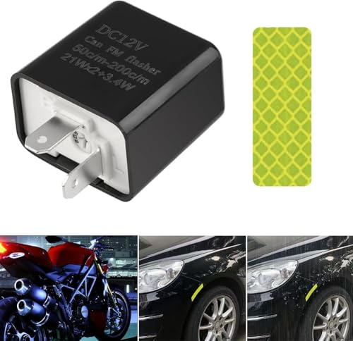 Motorrad Elektronische Blinker Licht Relais, Einstellbare Motorrad Blinker LED, 2 Pin Blinkrelais für LED,für Blinker Motorrad, Mit Verstellbarem Getriebe, Schwarzes, Flammhemmendes Gehäuse
