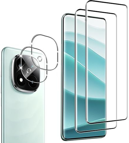 Wayneer Protector de Pantalla Compatible con Xiaomi Redmi Note 14 Pro Plus 5G/ Note 14 Pro + 5G, [2+ 2 Piezas] HD Cristal Templado Protector de Lente de cámara, 9H Dureza Vidrio Templado
