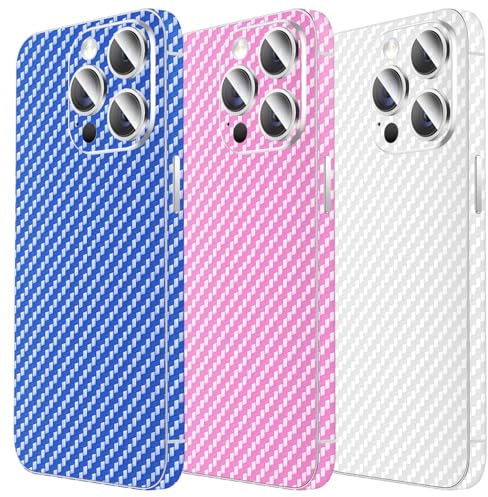 3 Stück Funkelnder Skin Schutz für iPhone, LucBuy Glitzer Faser Glänzender Aufkleber für die Kanten der Gesamten Abdeckung, Schutz für die Rückseite, Luxuriöse Handydekorationen für iPhone 13 Mini