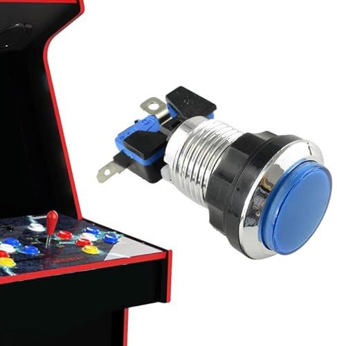 Dtaigou Arcade Game Console -Taste, Arcade LED Illuminierte Druck,runder für Arcade -Maschine | Eingebaute Klammerdesign-Videospielkonsolenversorgungen für Wohnzimmer, Internetcafé, Schlafzimmer
