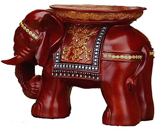LDTTYRC Pouf-escabeau créatif en résine en Forme d'éléphant, Style européen, Repose-Pieds en Forme d'animal, pour la décoration de la Maison, 40 x 30 x 30 cm