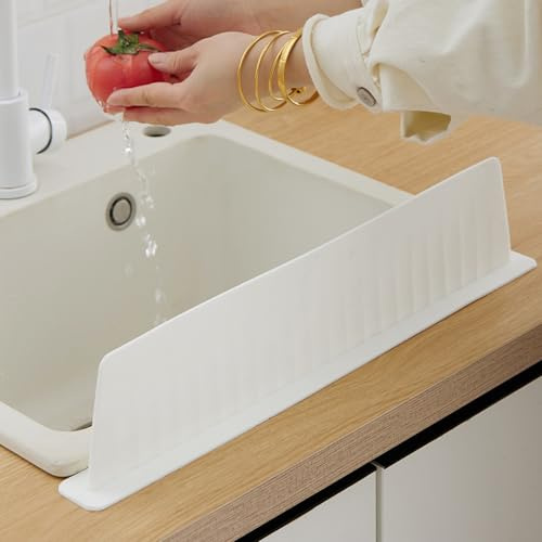 Kitchen Sink Splash Guard, 50x10cm Silicone Sink Splash Guards, Reusable Shower Barrier Water Strip Dam for Kitchen Bathroom Tub