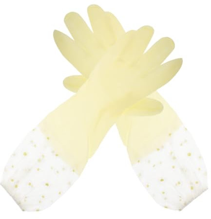 VALICLUD 2 Pairs Heavy Duty Rubber Cleaning Gloves for Washing Dishes and Kitchen Tasks Reusable Long Dishwasher Gloves for Women Non-slip Thickened for Fish Tank and Dishwashing