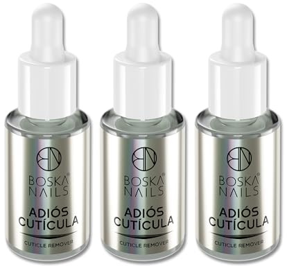Boska Nails Removedor de cutículas Adiós Cutícula 8 ml – 3 unidades Removedor suave de cutículas para uñas hermosas y cuidadas con práctica pipeta