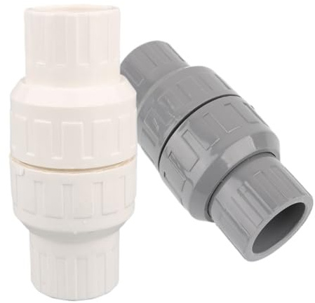 Clapet anti-retour en PVC 20/25/32/40/50 mm for tuyau d'eau, clapet anti-retour for aquarium, jardin, irrigation(40mm(Without Spring),White)