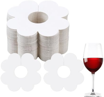 PH PandaHall Paper Wine Glass Charms, Drink Tags Paper Tag Cup Identifier Wine Beverage Charms Disposable Drink Charm for Champagne Cocktails Wedding Christmas