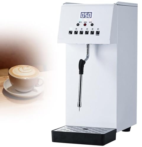 Commercial Steam Milk Frother Machine, 6L Full-Automatic Electric Milk Frother and Steamer with LCD Display for Tea and Coffee