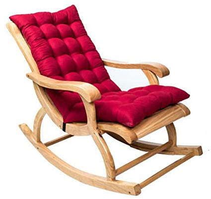 Cómodo cojín plegable para silla reclinable, para tumbona, mecedora, patio, playa, jardín, sillón al aire libre, color rojo vino, 120 x 50 cm, ideal para relajarse